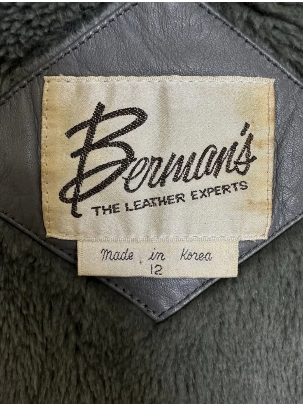 BERMANS Vintage 80's Leather Jacket Grey Womens 12 Runs Small Cafe Racer Moto
